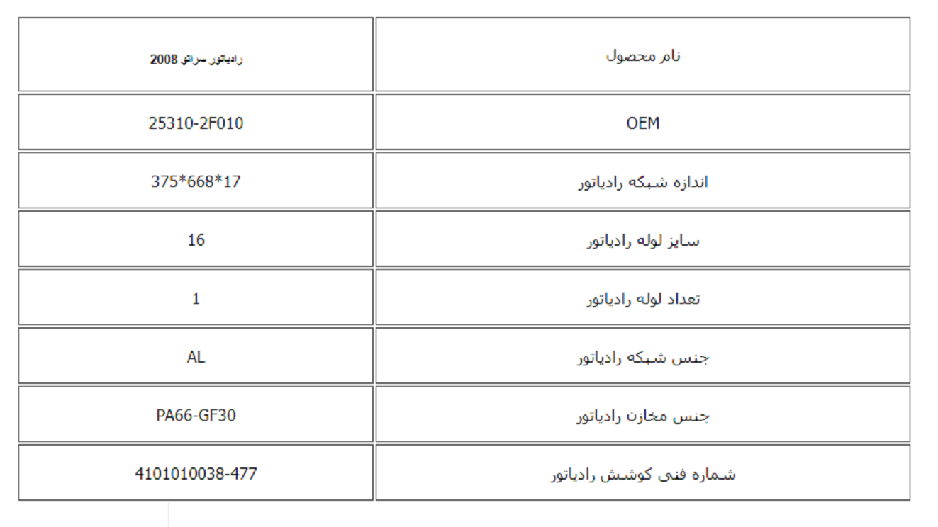 رادیاتور سراتو 2008 کوشش رادیاتور - Image 3