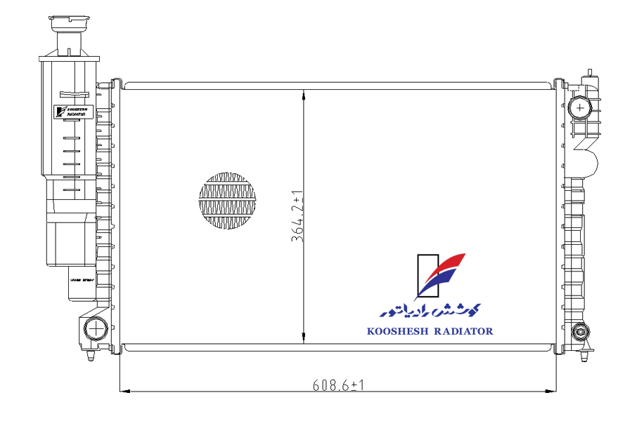رادیاتور پژو آردی / روآ - تك لول آلومینیومی (لوله 23) کوشش رادیاتور - Image 2